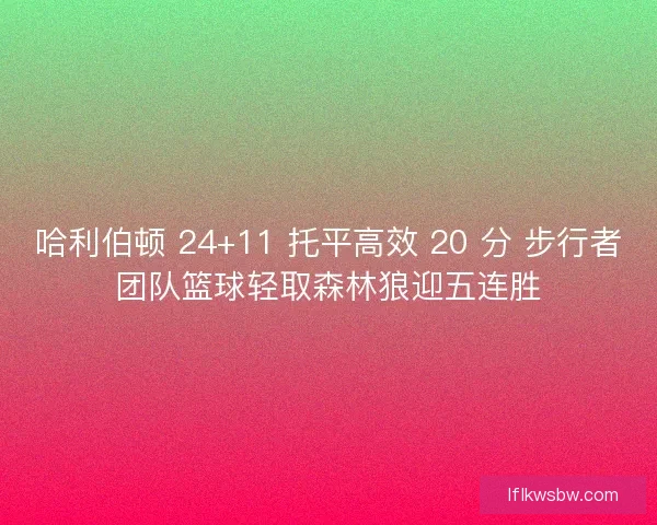 哈利伯顿 24+11 托平高效 20 分 步行者团队篮球轻取森林狼迎五连胜