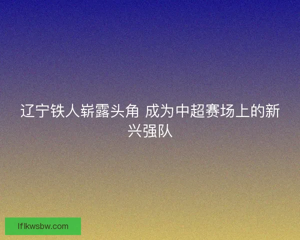 辽宁铁人崭露头角 成为中超赛场上的新兴强队